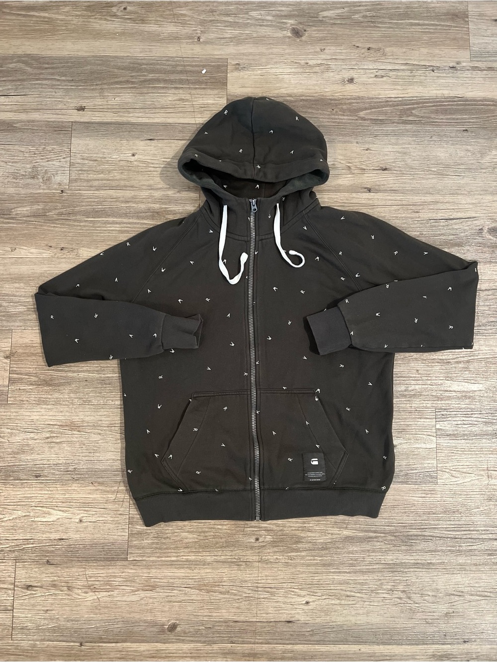 G-Star Raw Hoodie Men’s Gray Small logo White Size XLarge